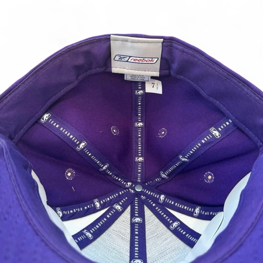 Vintage Sacramento Kings Fitted Hat Reebok Men's Size 7 1/2 Black And Purple Y2K